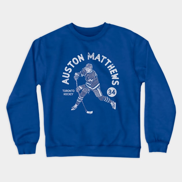 Auston Matthews Toronto Stamp Crewneck Sweatshirt by artbygonzalez